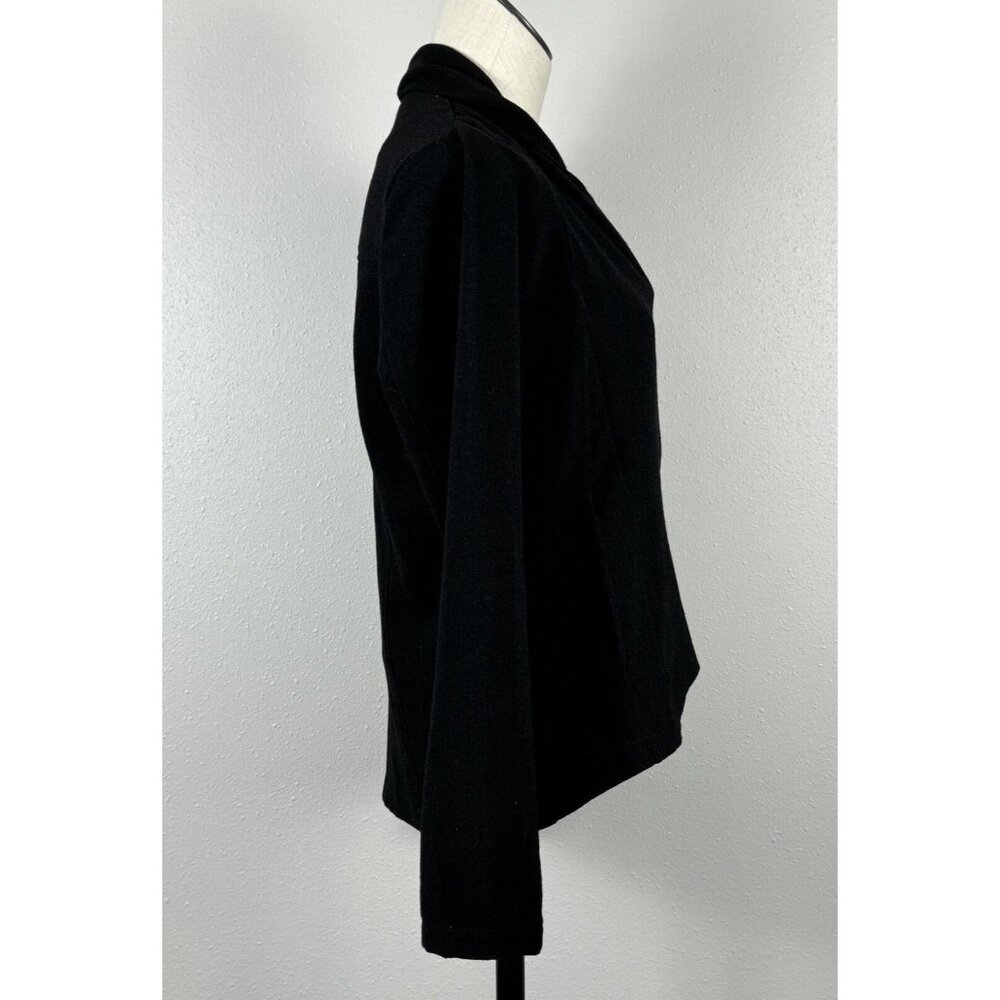 Elodie Womens Size M Black Shacket Asymmetrical Zip Front Jacket Blazer - Picture 15 of 16